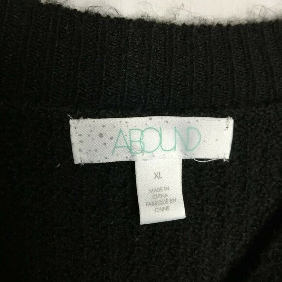 Abound Thermal Pullover Sweater Long Sleeve Rib Cuff Crew Neck Black Size XL NWT - Picture 5 of 6
